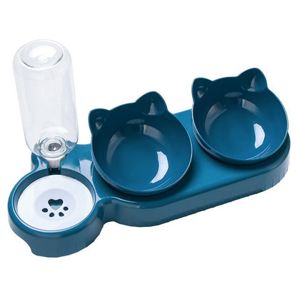 Elevated Triple Cat Bowl Station for Comfortable Mealtime