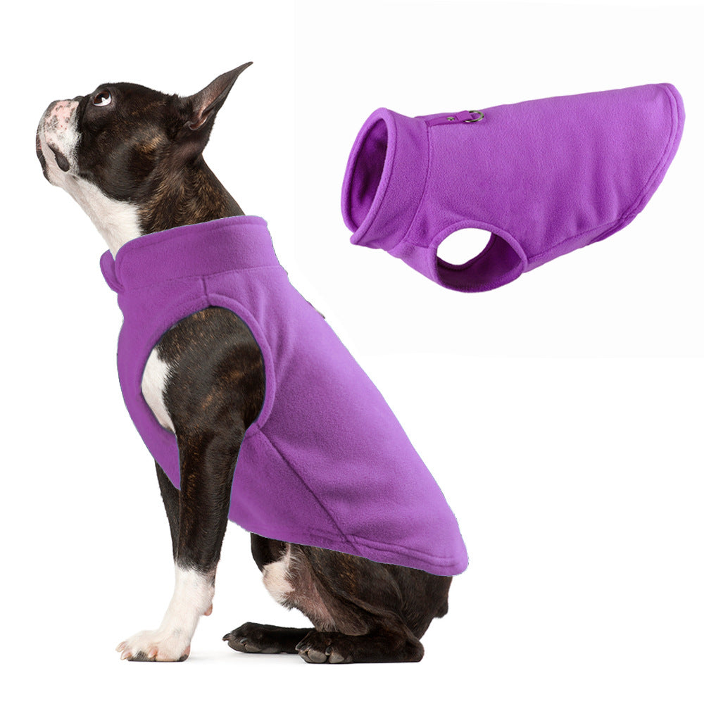 Dog clothing thickened solid color fleece pet dog supplies - Purrfect Pet Kingdom