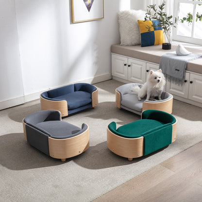 Scandinavian style Elevated Dog Bed Pet Sofa With Solid Wood