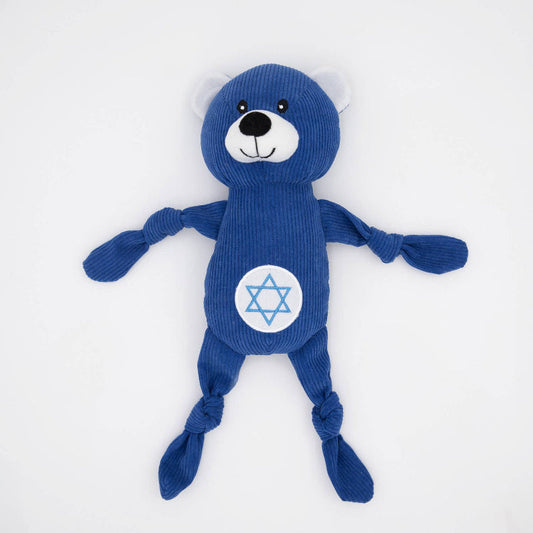Hanukkah Corduroy Cuddlerz Blue Bear Dog Toy