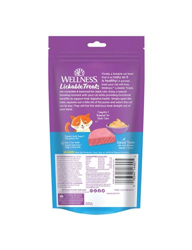 Wellness Grain Free Tuna Lickable Cat Treat 2.5oz - Wellness Lickable Cat Treats - The Family Pet