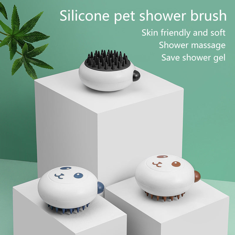 Bathroom Silicone Pet Cat And Dog Shower Soft Bristled Brush