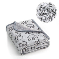 Pet Blanket Warm Cut Flower Footprint Cover Blanket Cat Dog Mat Fleece Embossed Pet Blanket