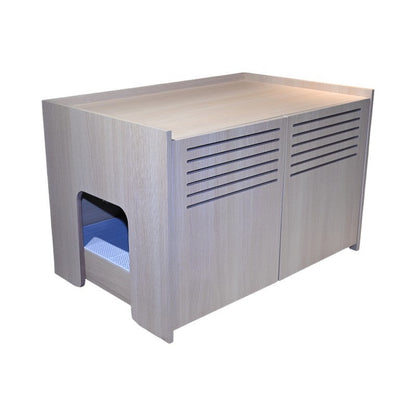 Modern Wooden Cat House with Scratching Pad , Cat Litter Box