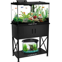 Fish Tank Stand Metal Aquarium Stand for 20 Gallon Long with Accessories Storage