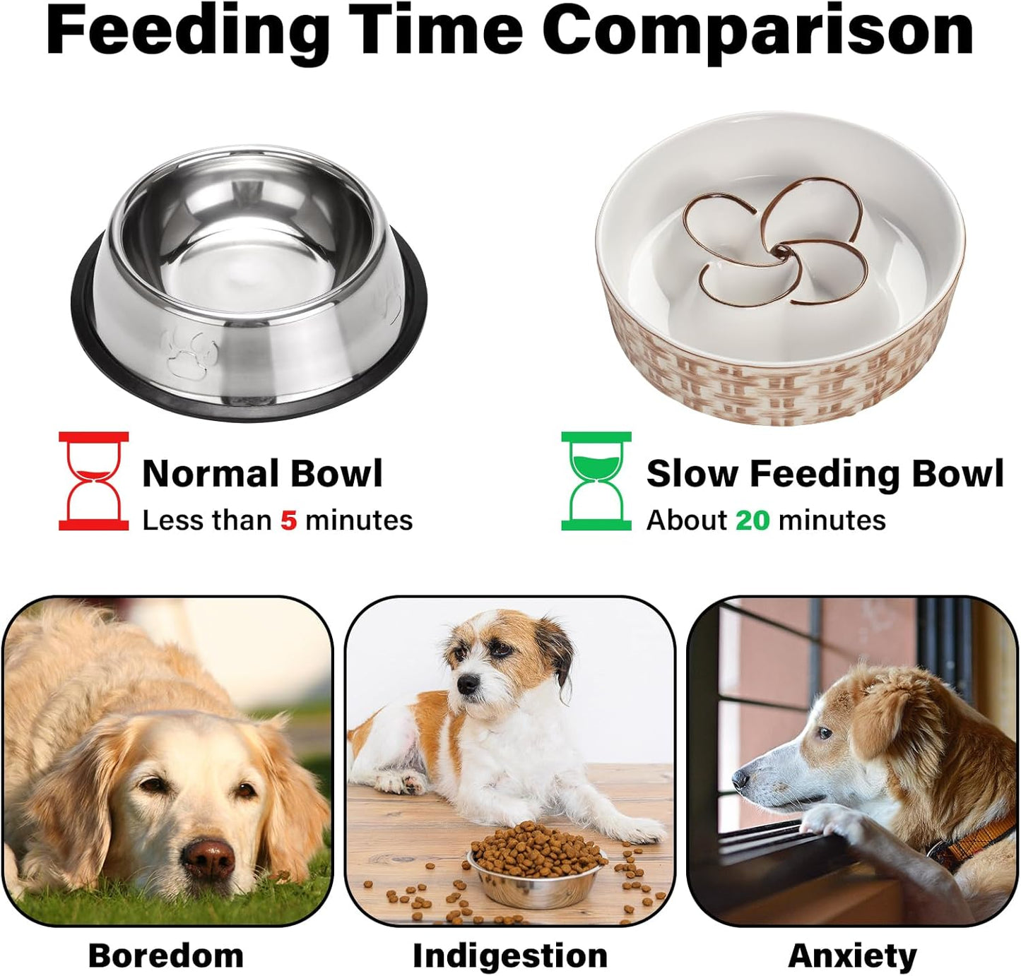 Ceramic Slow Feeder Dog Bowl Slow Feeder Dog Bowl For Medium