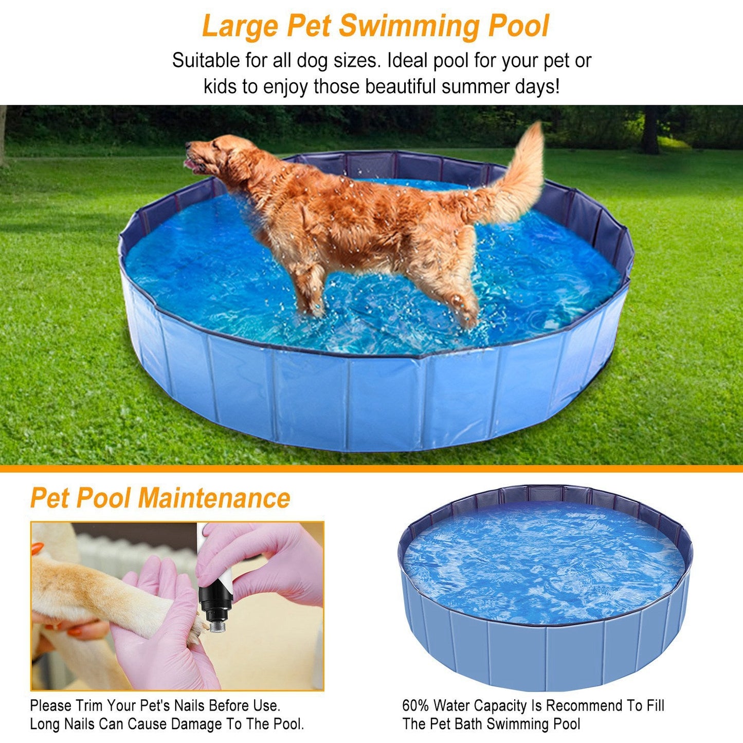 GBruno Foldable Pet Swimming Pool