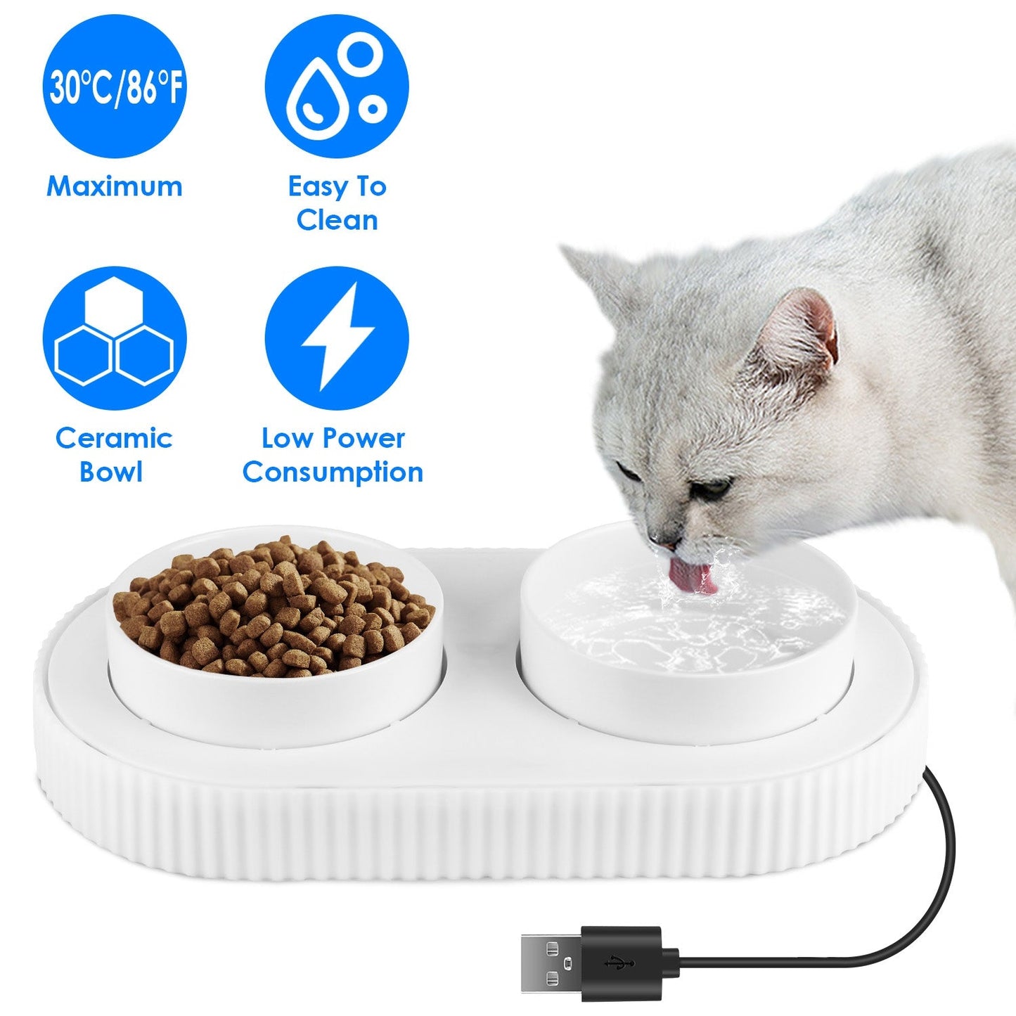 GBruno Heated Water Bowl For Dogs And Cats