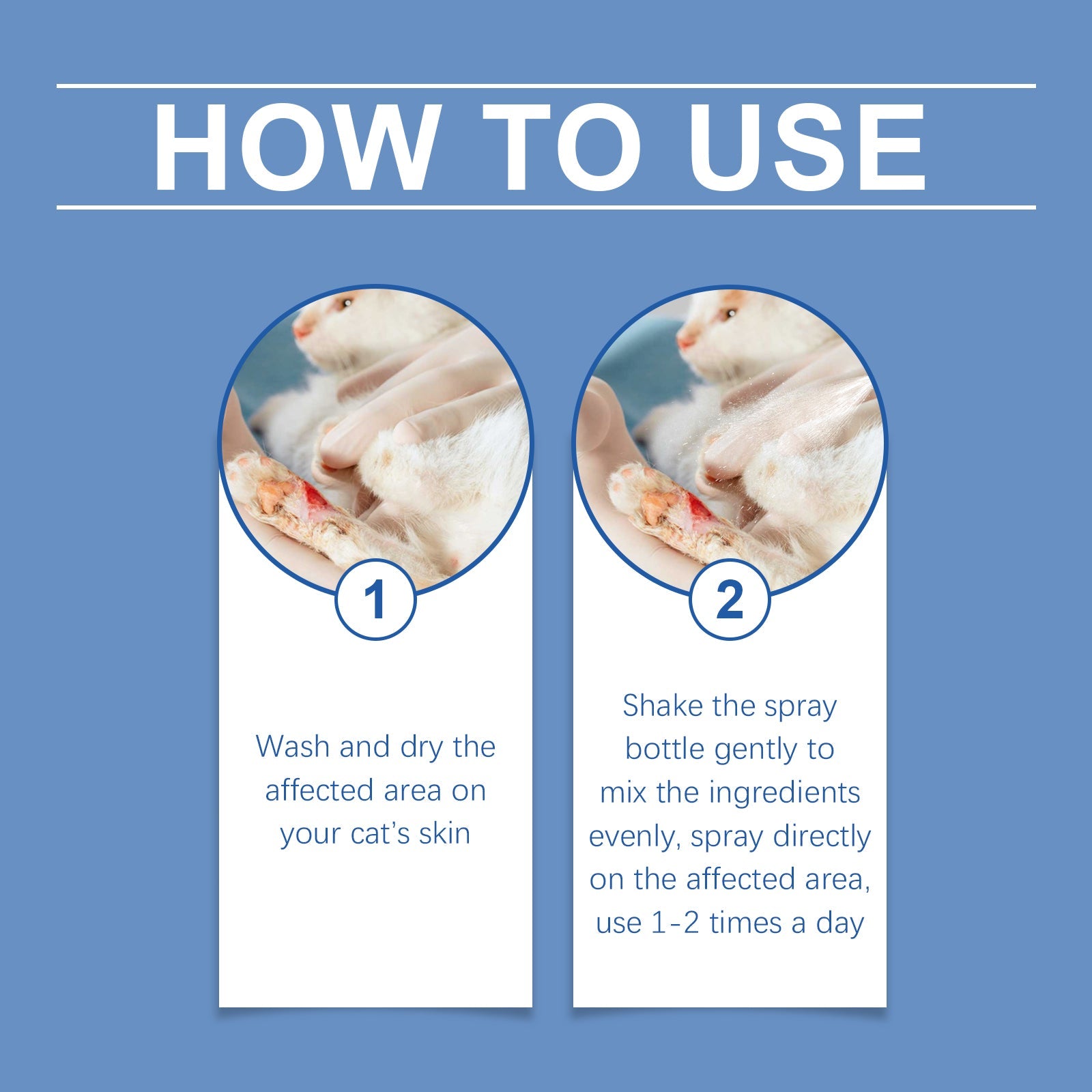 Cat Skin Care Spray, Gentle Cleaning Care Pet Skin Discomfort Body Care - Purrfect Pet Kingdom