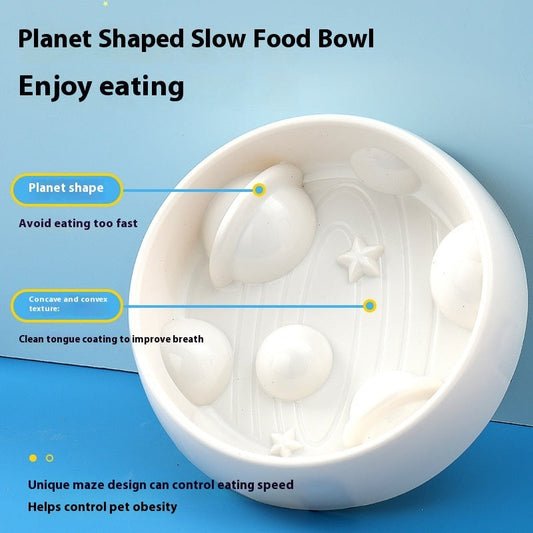 Planet Shape Slow Feeding Bowl Non-slip Anti-tumble Dog