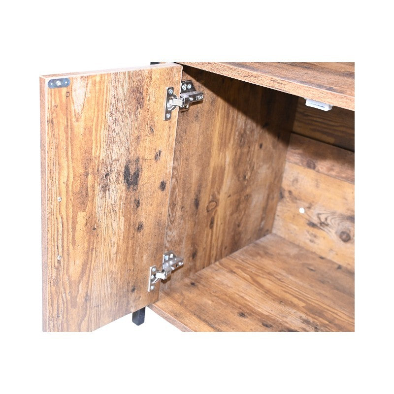 Rustic Brown Wooden Cat Litter Box Enclosure, Spacious Hidden Cat