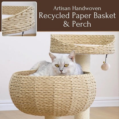 Eco-Friendly Cozy Cat Tree for Play and Rest by PetPals