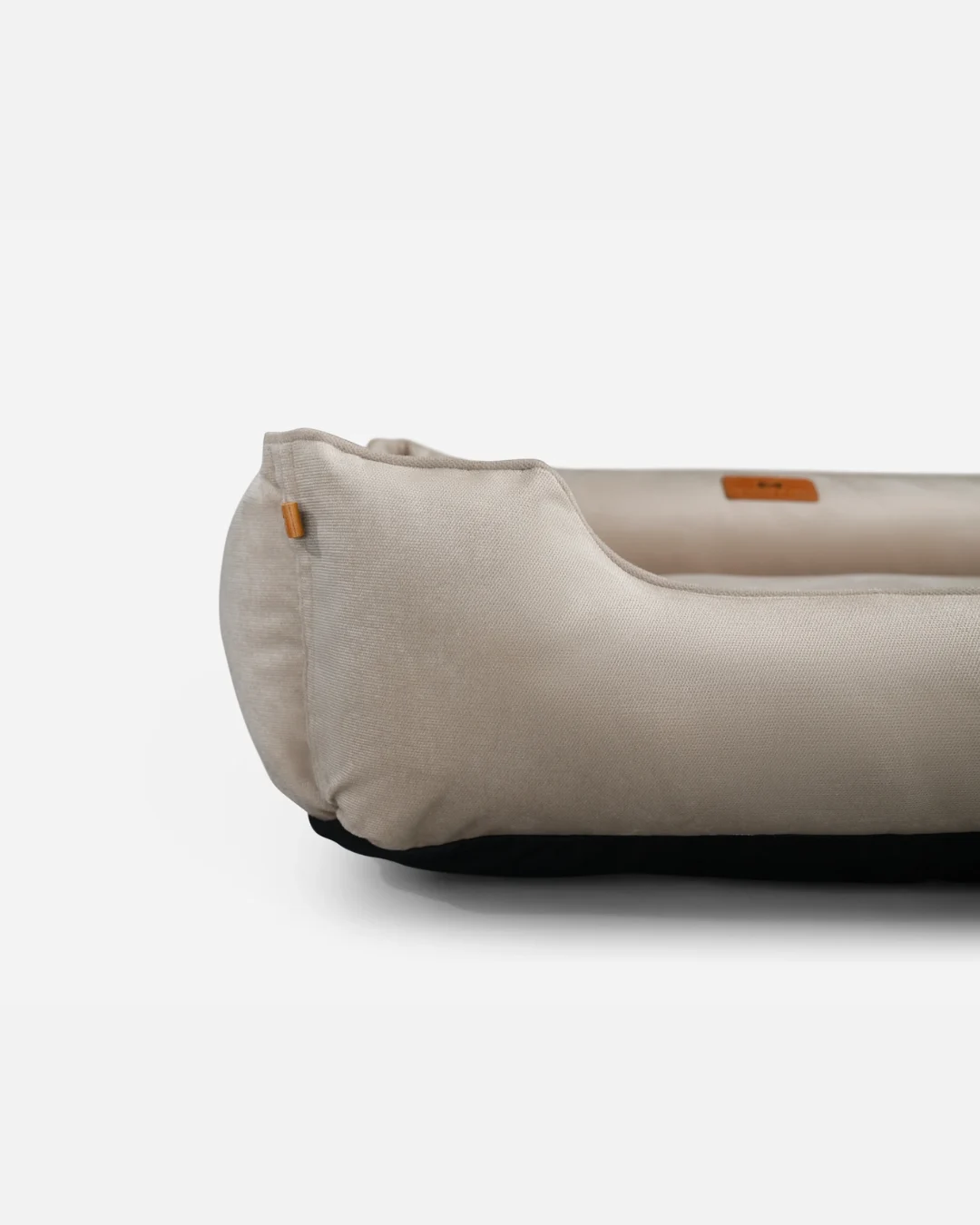 Purrfect Kingdom™ - Beige Velvet Bolster Pet Bed