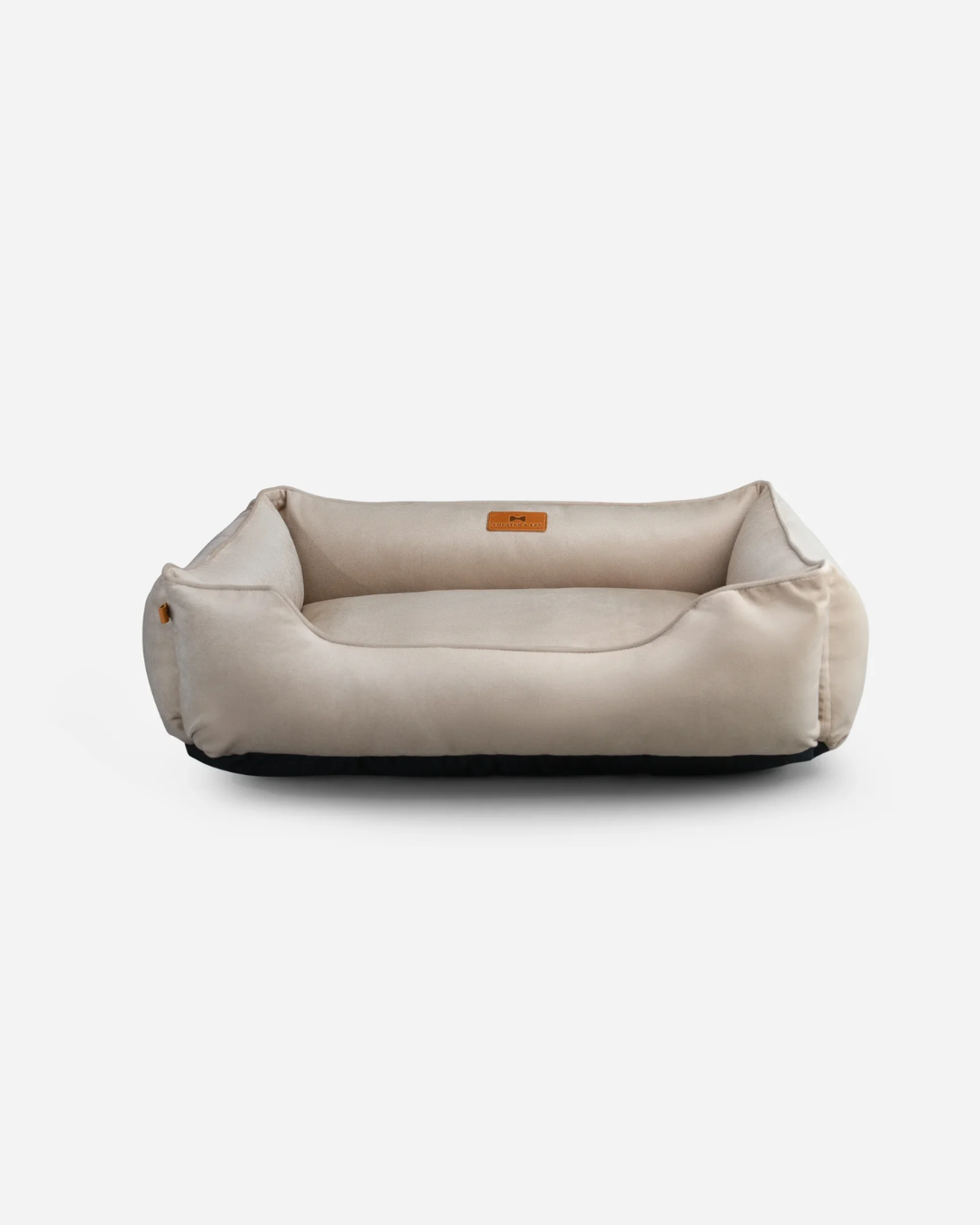 Purrfect Kingdom™ - Beige Velvet Bolster Pet Bed