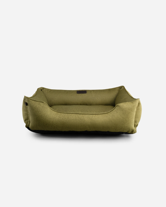 Purrfect Kingdom™ - Olive Cotton Bolster Pet Bed