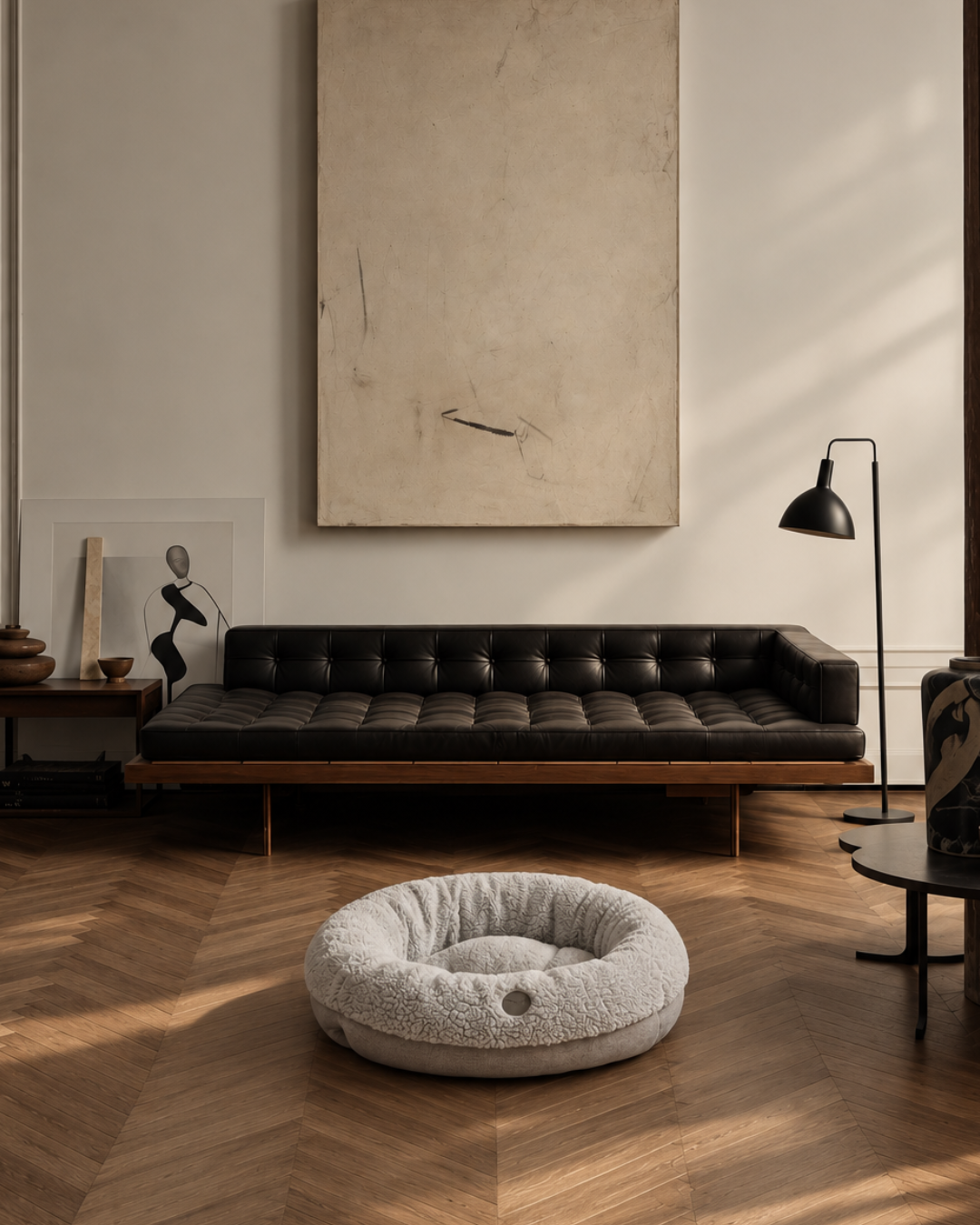 Purrfect Kingdom™ - Furry Gray Donut Pet Bed