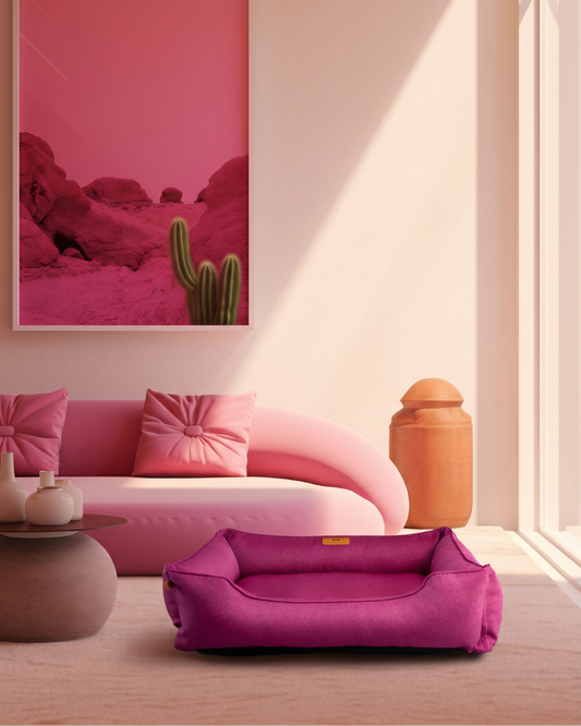 Purrfect Kingdom™ - Pink Cotton Bolster Pet Bed