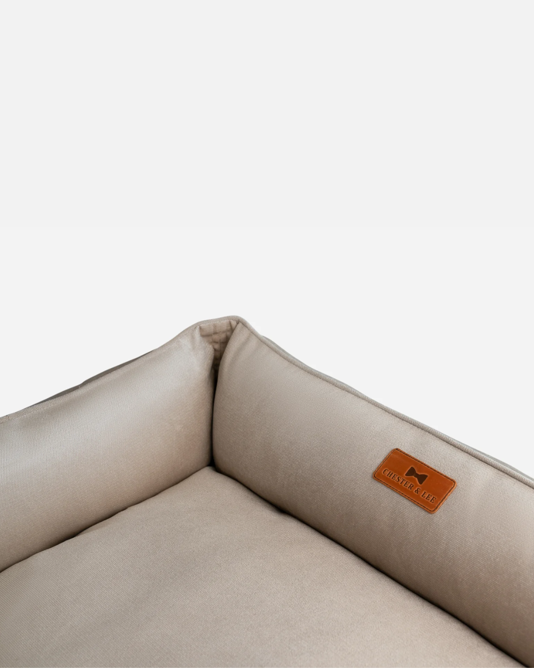 Purrfect Kingdom™ - Beige Velvet Bolster Pet Bed