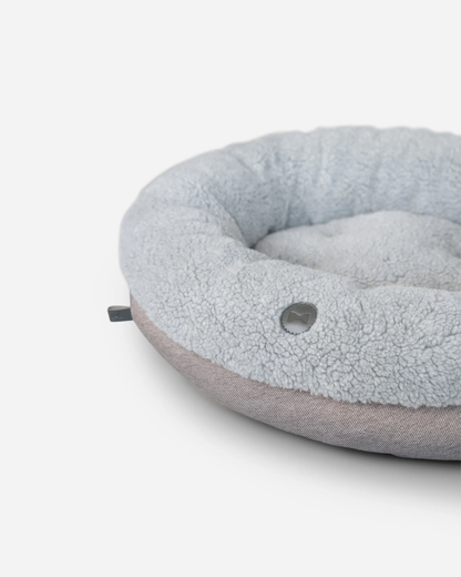 Chester & Lee | Furry Gray Donut Dog Bed