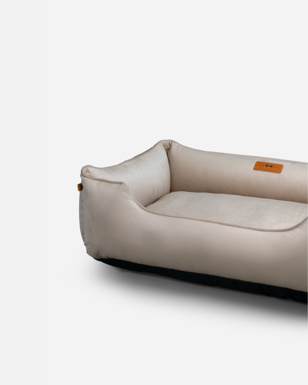 Purrfect Kingdom™ - Beige Velvet Bolster Pet Bed