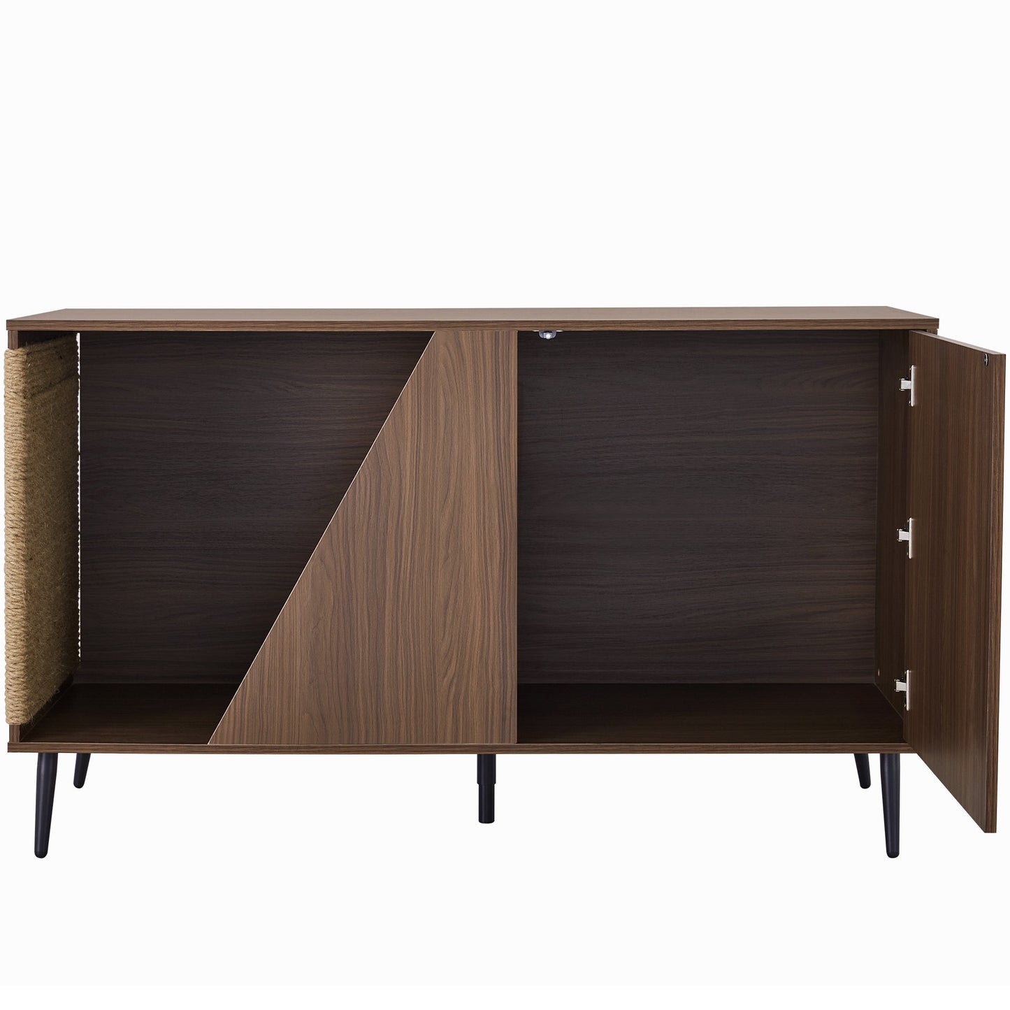 Cat Furniture 2 IN 1 Modern Walnut Cabinet Side Table With