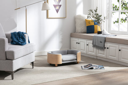 Scandinavian style Elevated Dog Bed Pet Sofa With Solid Wood
