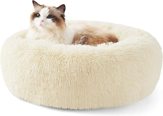 Calming Donut Dog Bed Anti-Anxiety Round Plush 🛏️