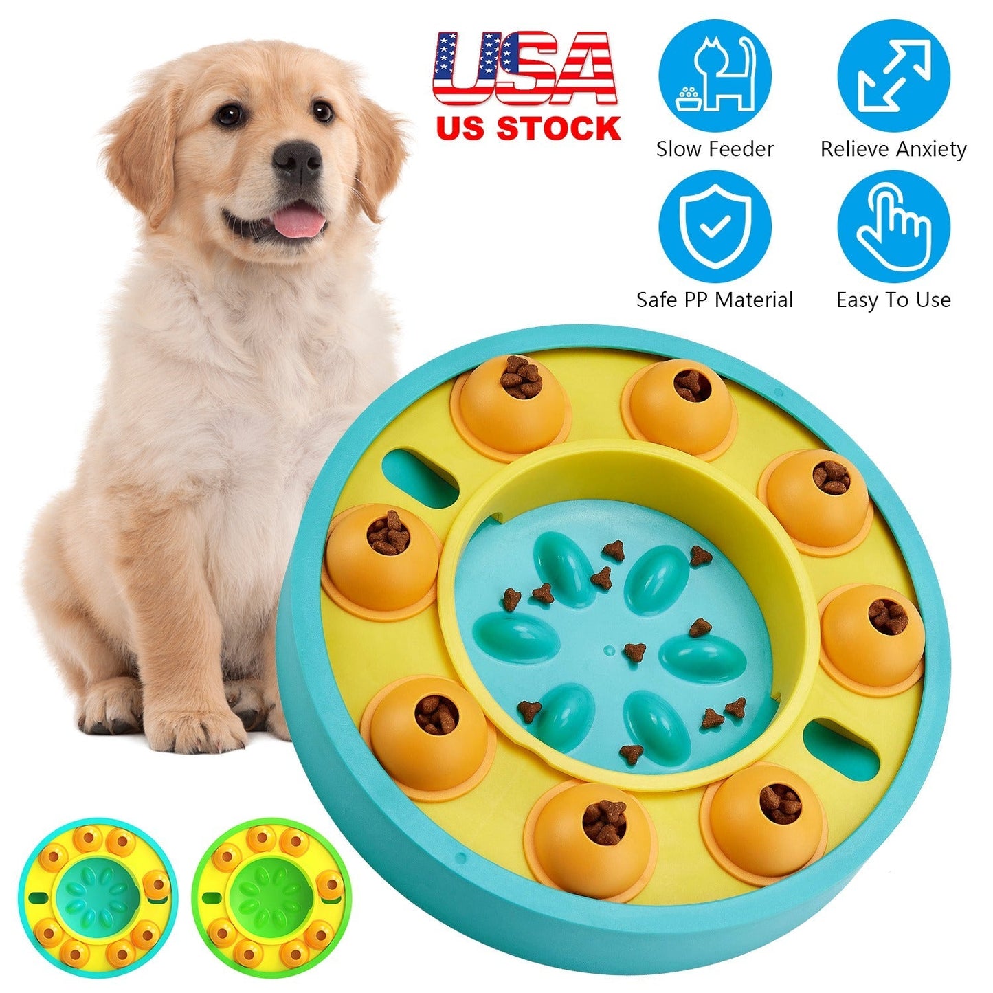 Dog Puzzle Food Feeder Slow Feeding Bowl Interactive Toy Dog