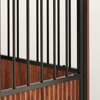 43'' Walnut Fluted Wood Furniture Style Dog Crate For Large