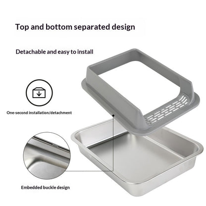 Large-capacity High-sided Semi-enclosed Cat Litter Box