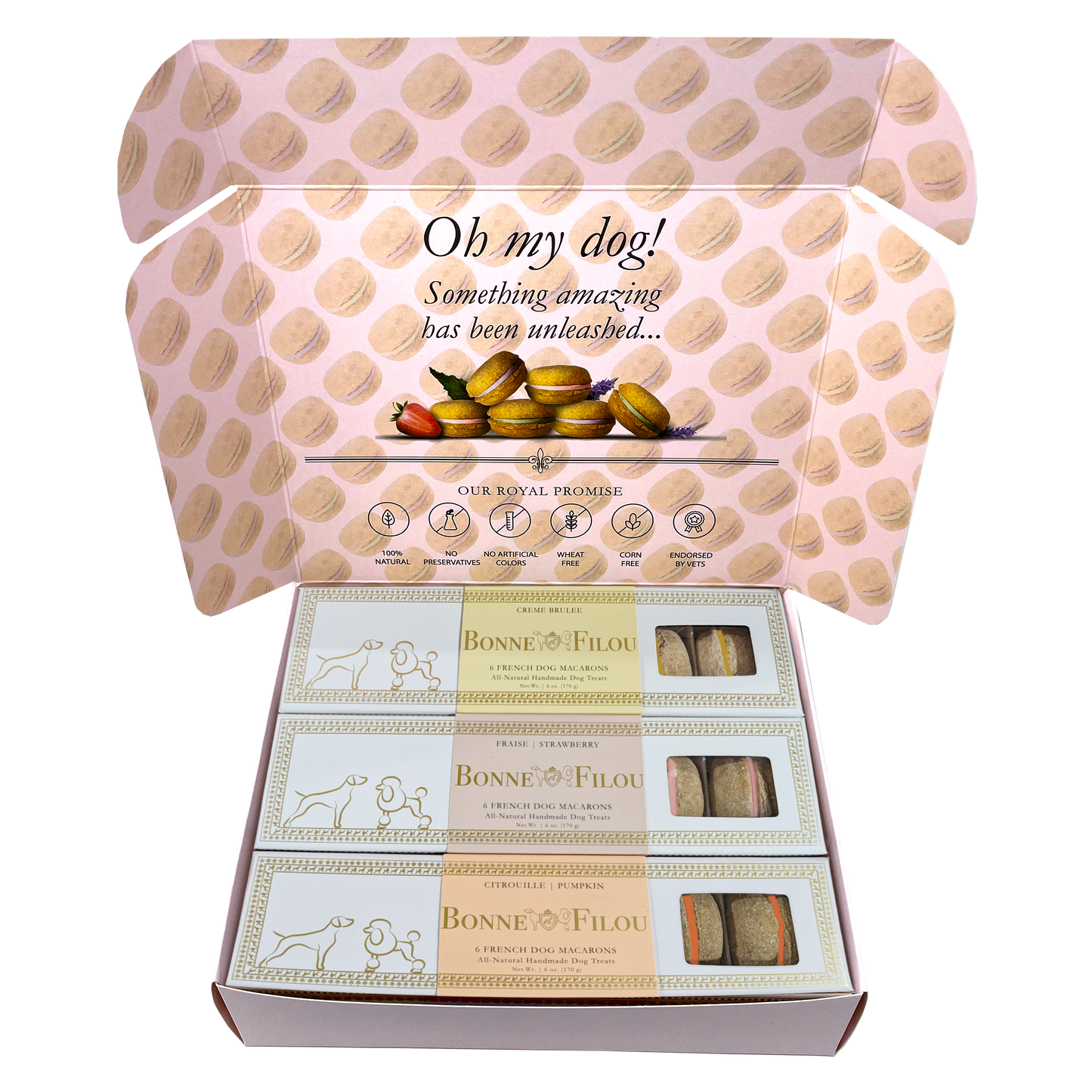 Dog Macaron Combo Gift Box (18 French Dog Macarons) | Purrfect