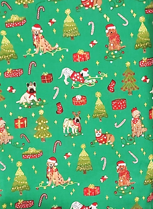 Green Multi-Dog Christmas Bandana