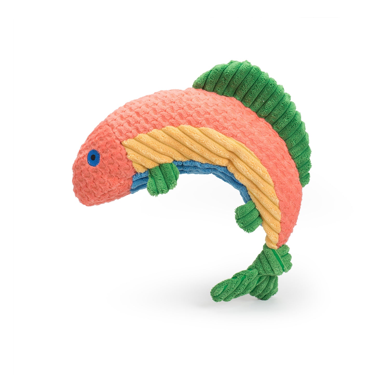 Dog Toy Raucous Rainbow Trout Knottie Plush Toy for Comfort - lifestyle product image for dog toy