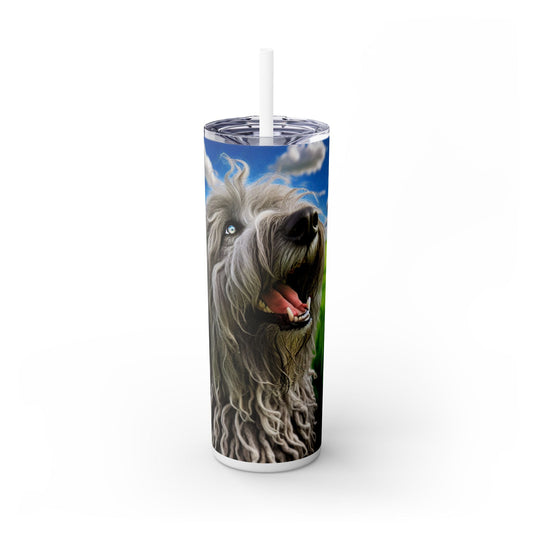 Bergamasco Shepherd Dog Tumbler with Straw, 20oz