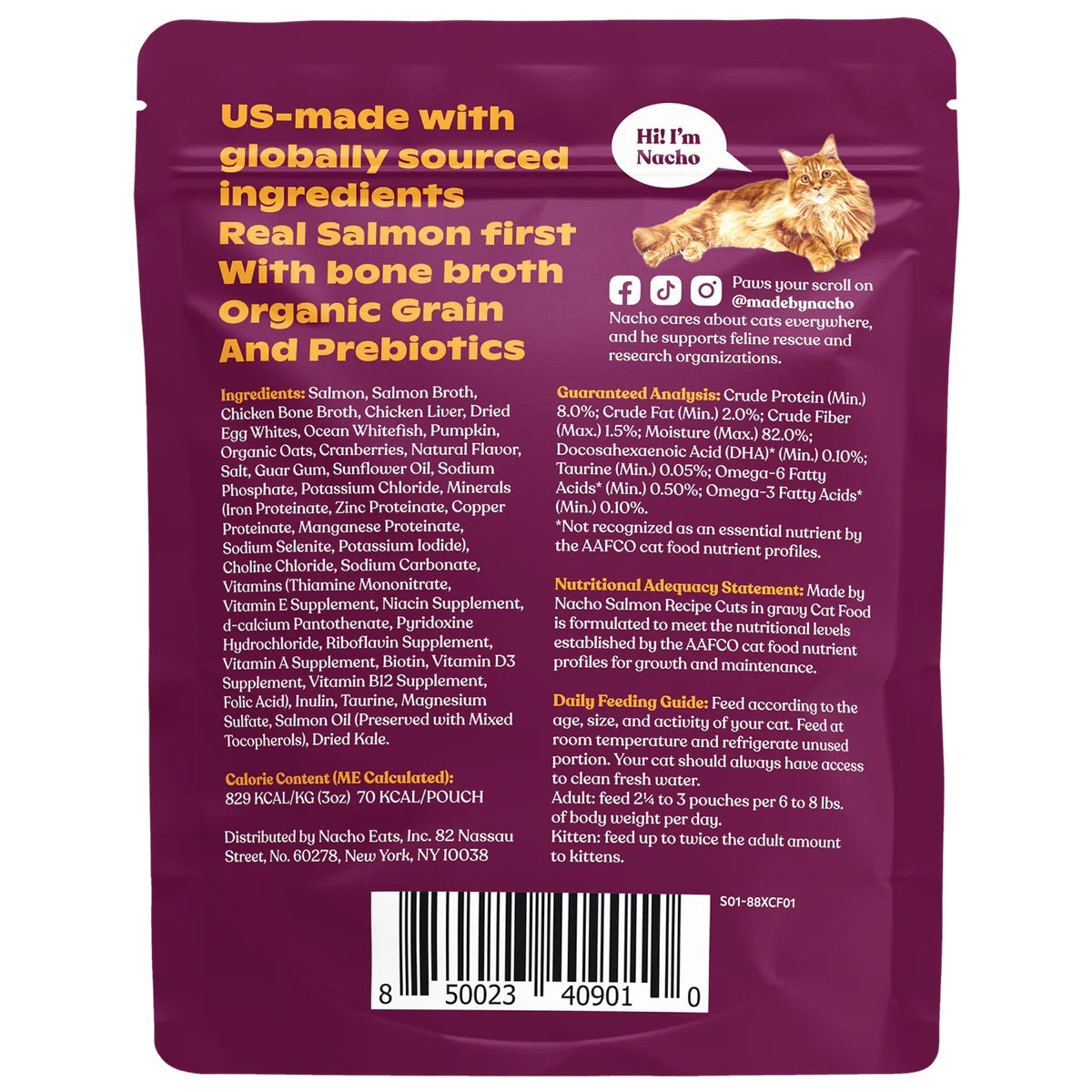 Made By Nacho Salmon In Gravy Cuts Cat Food (3oz) - Wet Cat Food - The Family Pet