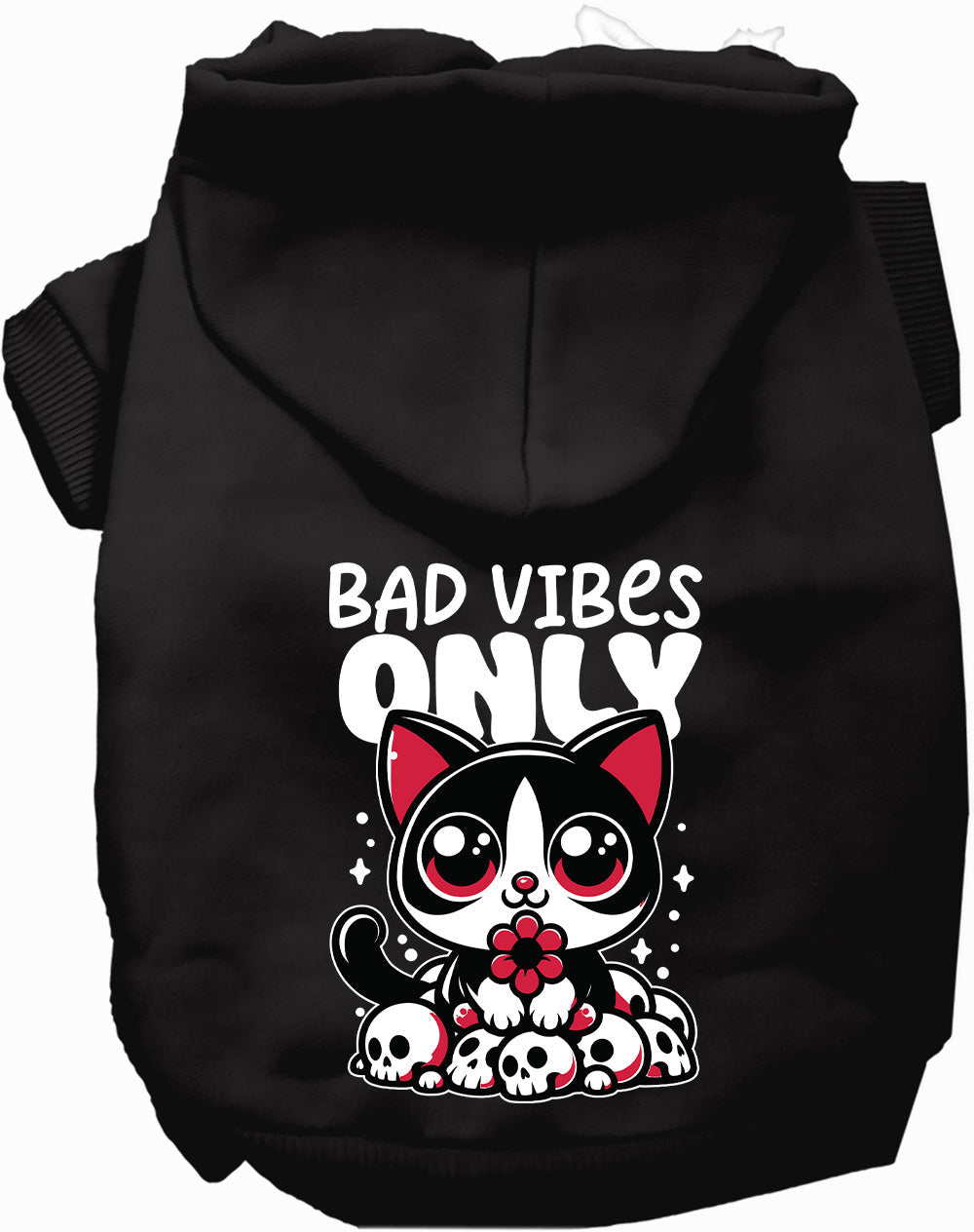 Dog Hoodie Bad Vibes Only for Trendy Festive Comfort Wear