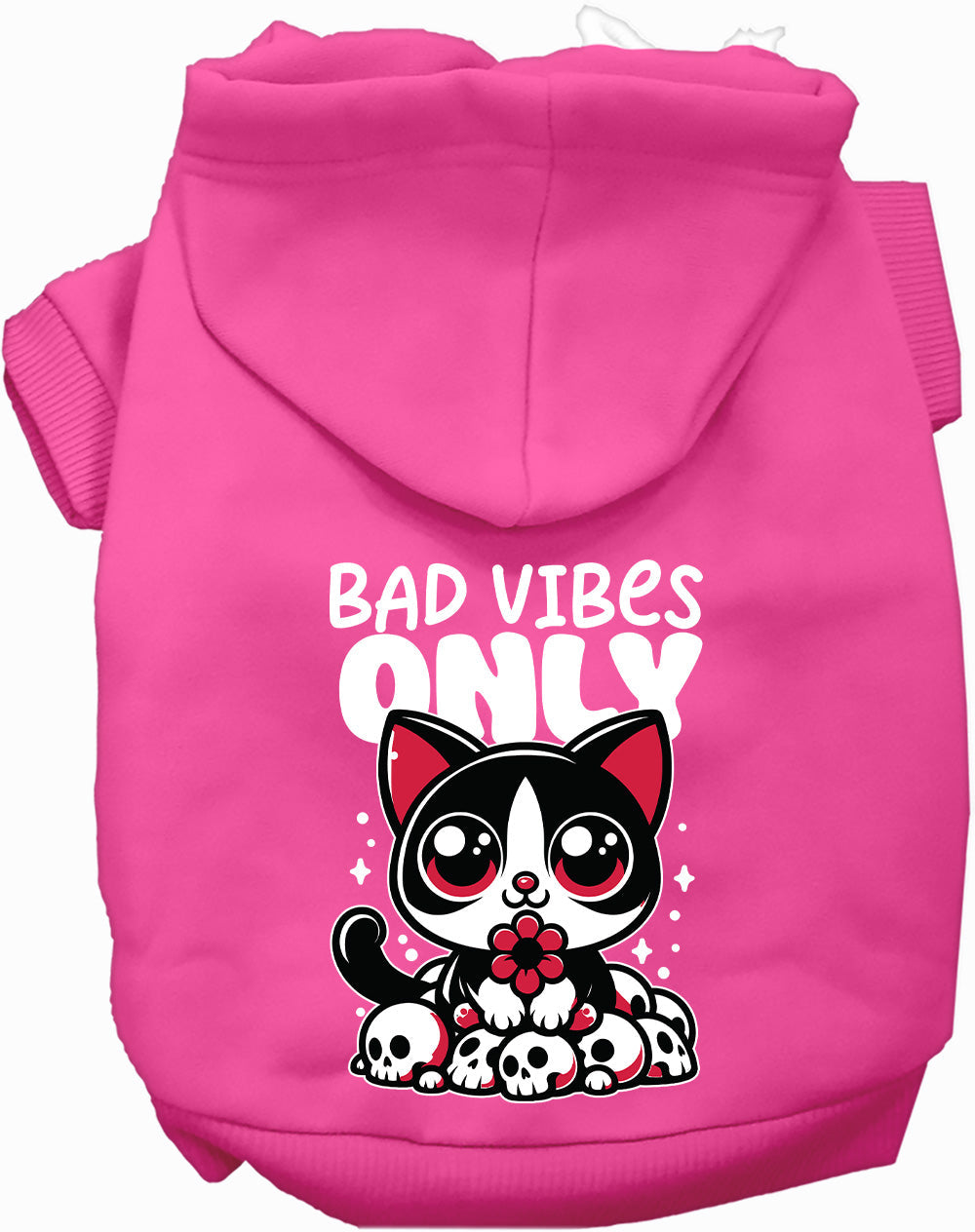 Dog Hoodie Bad Vibes Only for Trendy Festive Comfort Wear