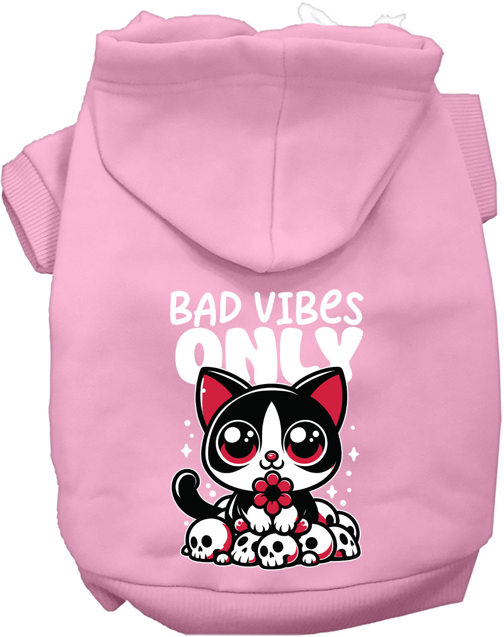 Dog Hoodie Bad Vibes Only for Trendy Festive Comfort Wear