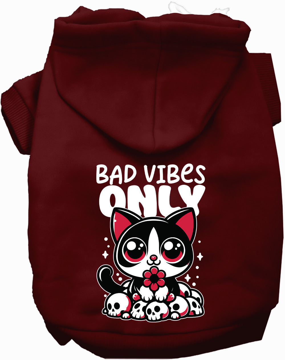 Dog Hoodie Bad Vibes Only for Trendy Festive Comfort Wear