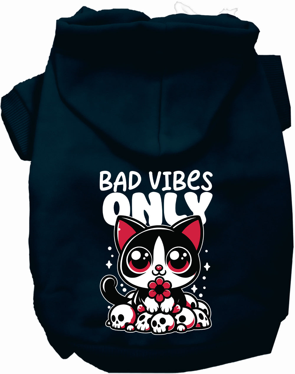 Dog Hoodie Bad Vibes Only for Trendy Festive Comfort Wear