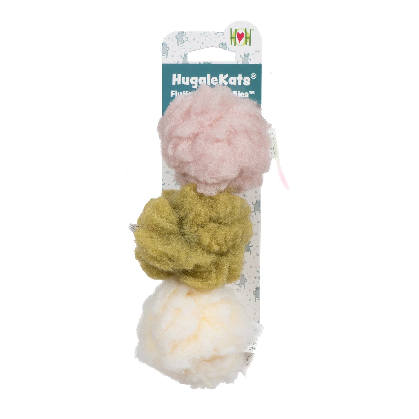 Interactive FlufferFleece Plush Spheres for Active Cats 2pk