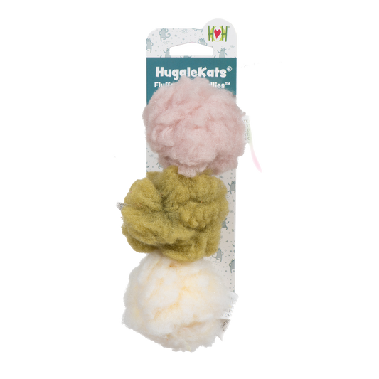 Interactive FlufferFleece Plush Spheres for Active Cats 2pk