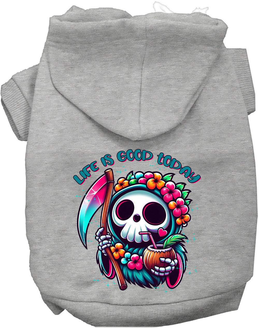 Dog Hoodie Tropical Grim Reaper for Unique Festive Pet Style