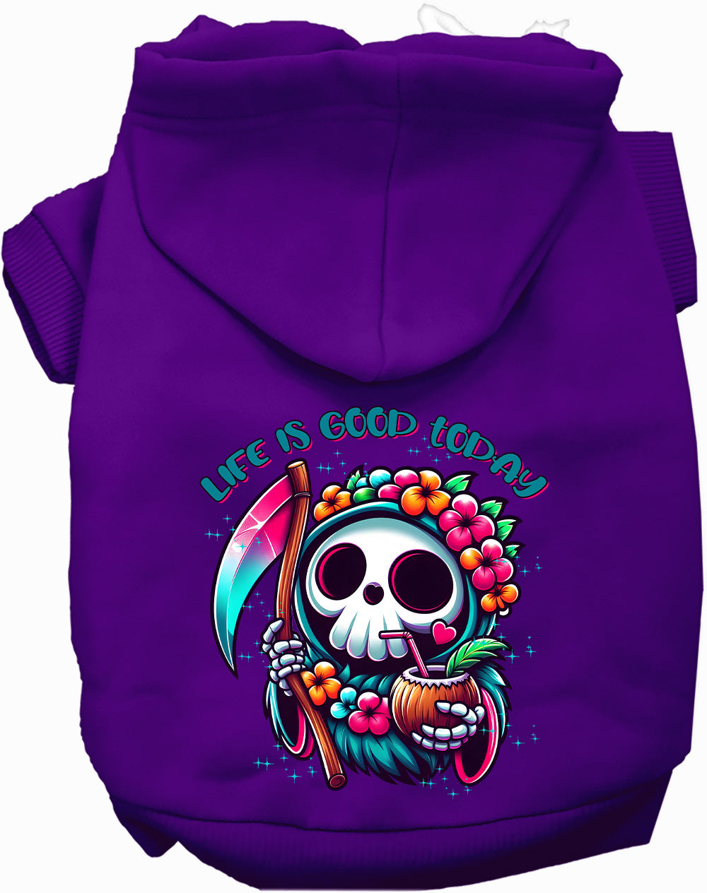 Dog Hoodie Tropical Grim Reaper for Unique Festive Pet Style