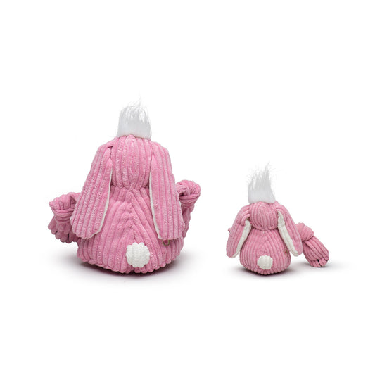 Dog Toys-Bitsy Bunny Knottie Durable Squeaky Plush Play Toy