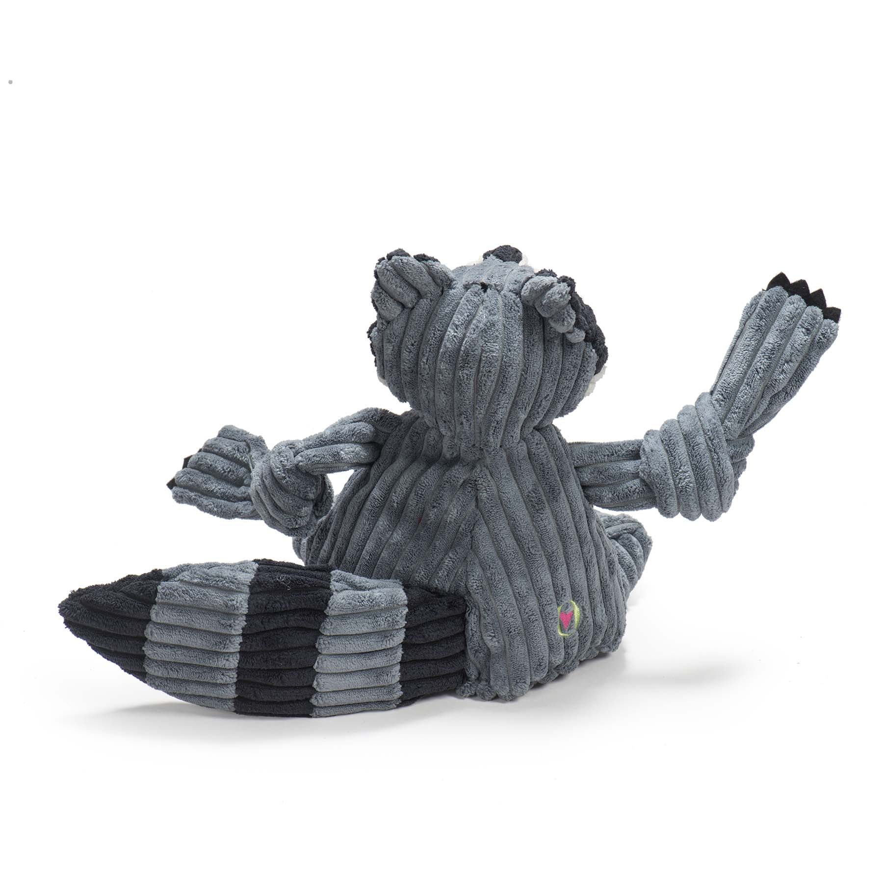 Dog Toy Reggie Raccoon Knottie Plush Toy for Daily Use Essen - close up product image for dog toy