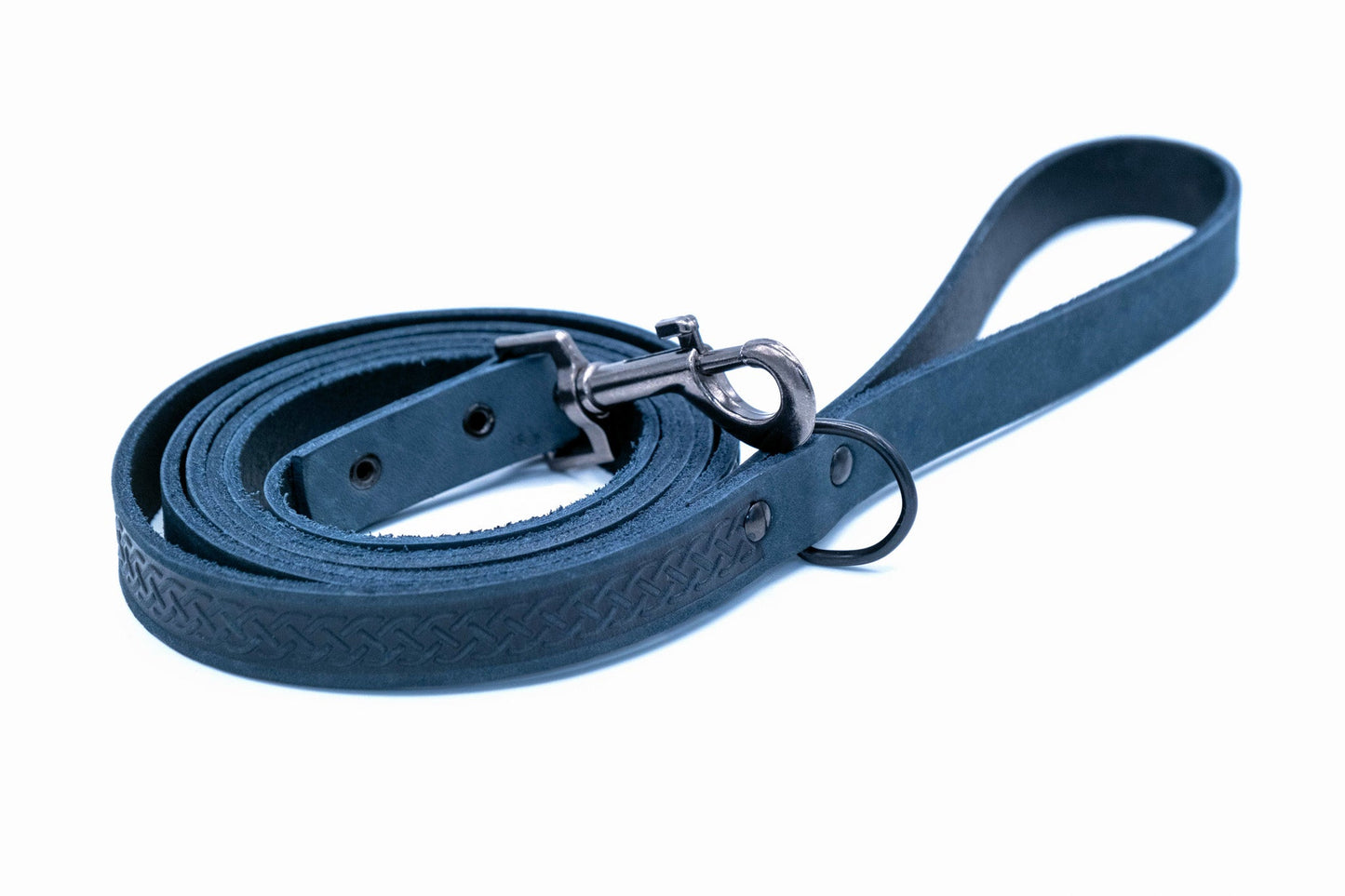 Dog Collar Celtic Sport Blue Jeans Leather Leash for Comfort - main product image for dog collar