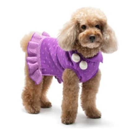 Purple Snowflake Bling Sweater Dog Dress - Only Available in Size 2XS