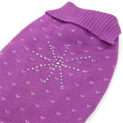 Purple Snowflake Bling Sweater Dog Dress - Only Available in Size 2XS