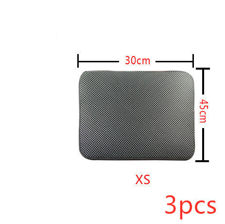 Double Layer Cat Litter Trapping Mat — Waterproof Bed Pad for Litter Box